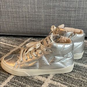 Zara girls silver sneakers